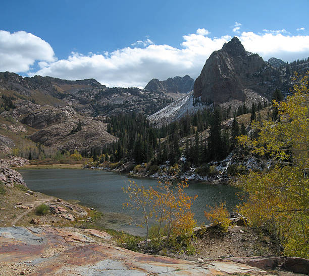 Autumn Mountain Lake stock photo