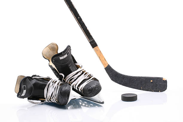Hockey equipment More ice hockey shots - check my lightboxes. hockey skates stock pictures, royalty-free photos & images