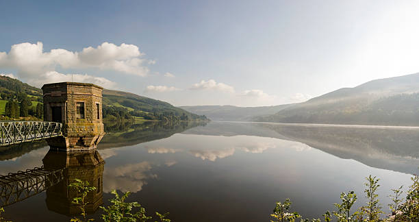 reservoir tal-y-bont reservoir in the brecon beacons national park powys wales uk reservoir photos stock pictures, royalty-free photos & images