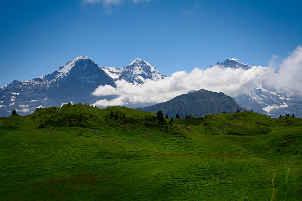 Eiger, Monch and Jungfrau stock photo