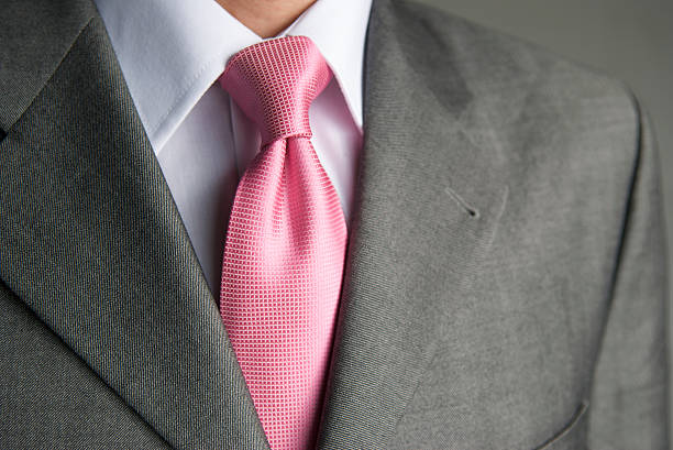 남자 사업가 핑크 타이 그레이 어울리다 옷깃 비즈니스 클로즈업 - lapel suit macro businessman 뉴스 사진 이미지