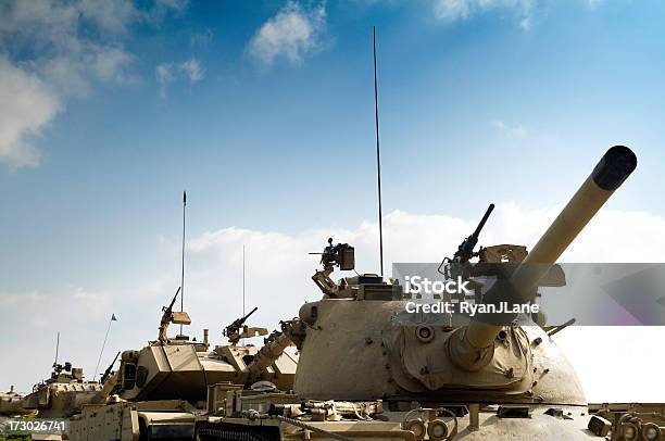 Tank Convoy With Copy Space Stock Photo - Download Image Now - Armored Tank, Military, Israel