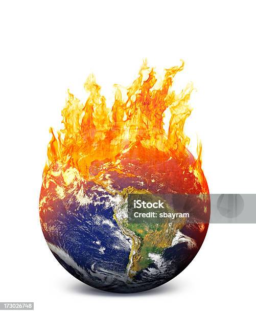 Photo libre de droit de Réchauffement De La Planète banque d'images et plus d'images libres de droit de Globe terrestre - Globe terrestre, Feu, Planète Terre