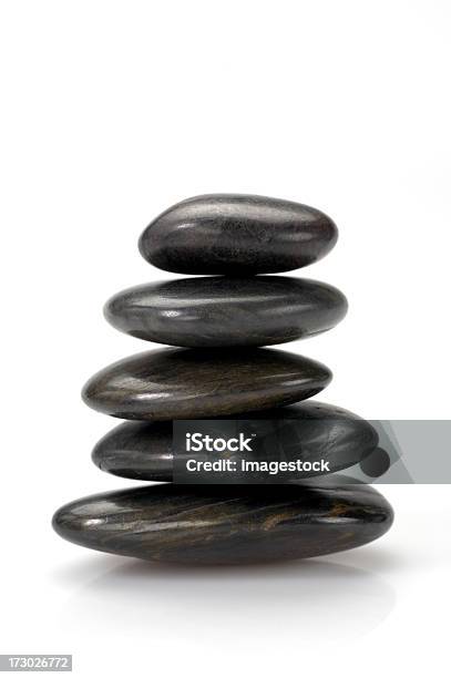Stack Of Black Spa Volcanic Stones Stock Photo - Download Image Now - Alternative Therapy, Beauty, Beauty Spa