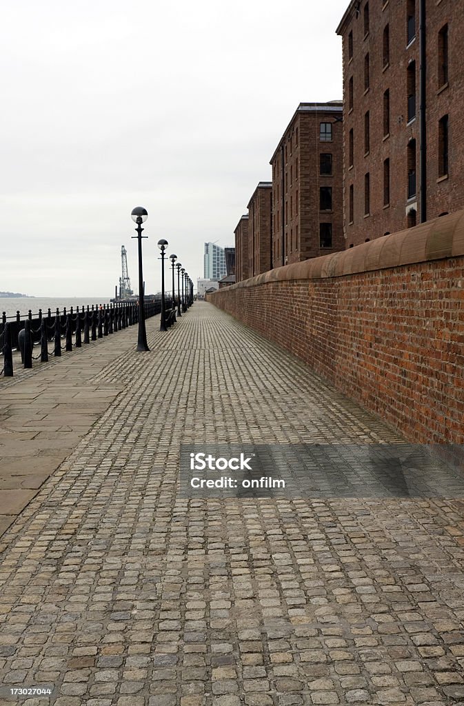Kopfsteinpflaster Uferpromenade - Lizenzfrei Liverpool - England Stock-Foto