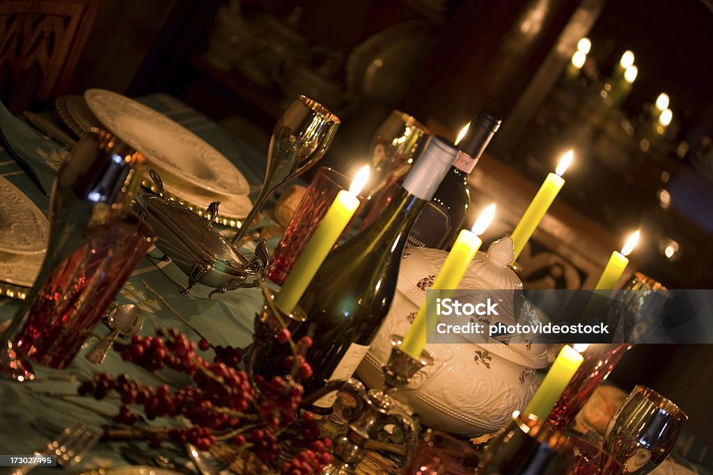 Elegante mesa com velas acesas - Royalty-free Bebida Foto de stock