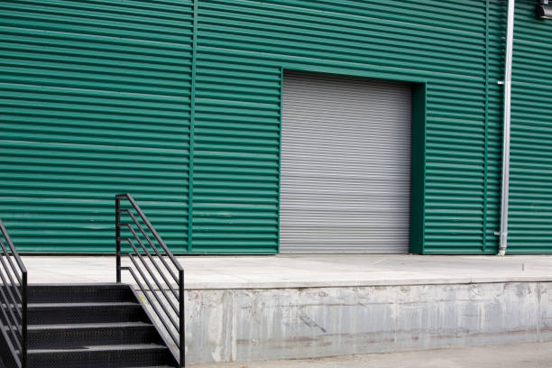 istock Industrial warehouse corrugated metal wall backgrounds, textures and patterns 173027697