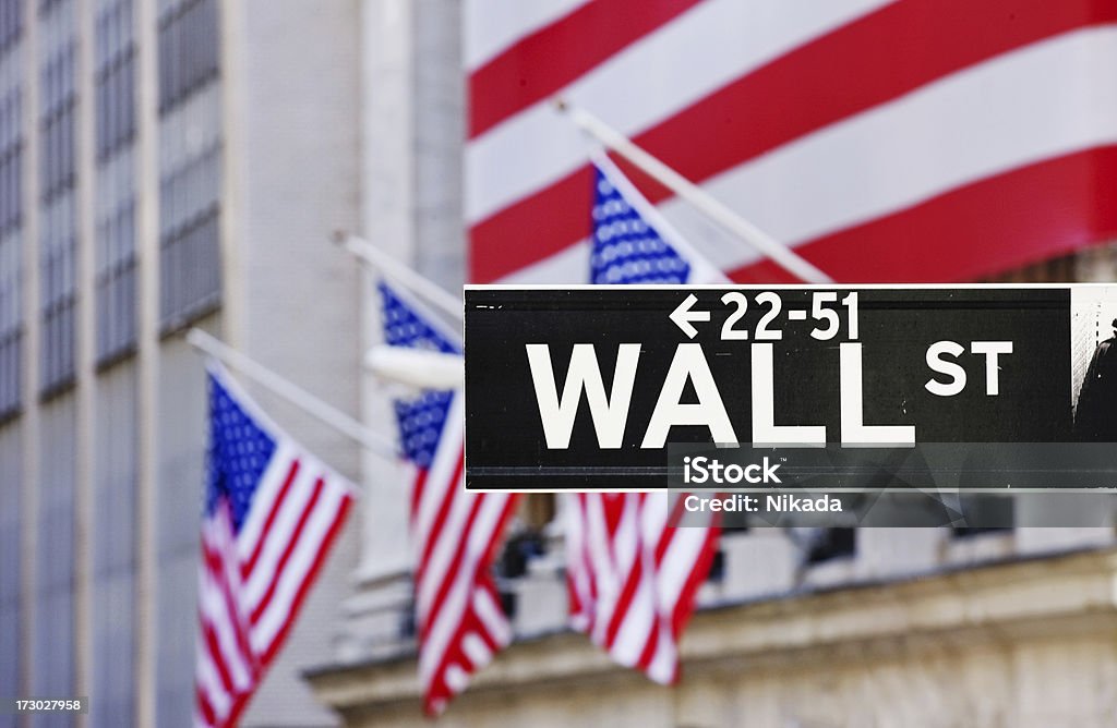 Wall Street, Nova York - Foto de stock de Arquitetura royalty-free