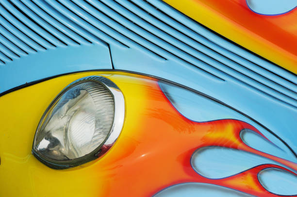 istock Flames on a Classic Streetrod Automobile 173029233