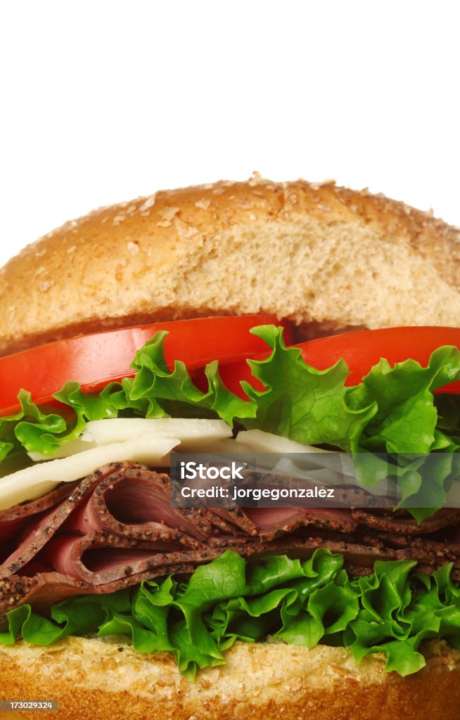 Close_up_roast_beef_sandwich - Royalty-free Alface Foto de stock