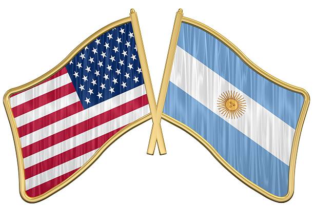 US Friendship Flag Pin - Argentina stock photo