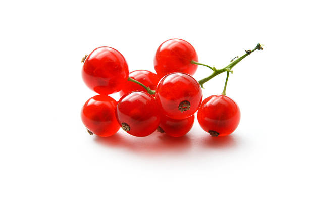 de frutas: groselha vermelha - currant red isolated fruit imagens e fotografias de stock