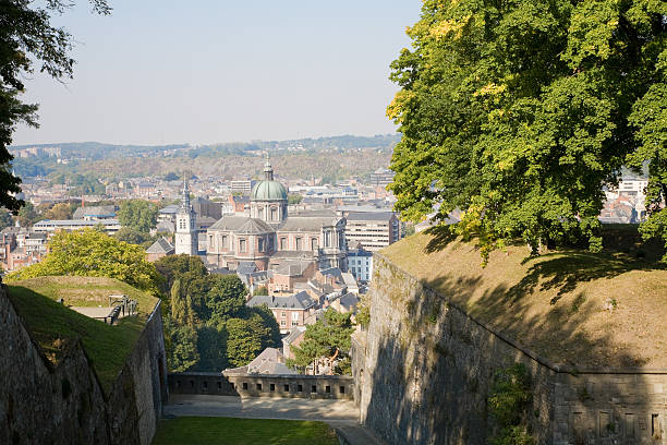 Cityscape of the city Namur in Belgium stock photo