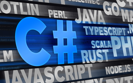 Programming Languages On A Dark Background With Glow Effect And Script ...