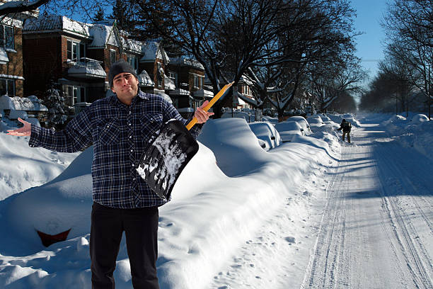 istock Desperate Man with Broken Shovel After a Big Snowstorm 173030236