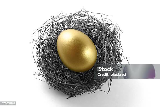 トップスをゴールドの卵の巣に白背景 - あこがれのストックフォトや画像を多数ご用意 - あこがれ, アイデア, アイデンティティー