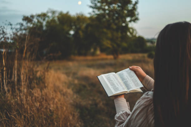 istock Bible in hands in nature, Christian concept 1730313549