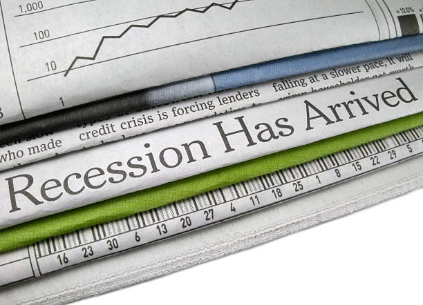 不況の到来 - newspaper headline unemployment finance recession ストックフォトと画像