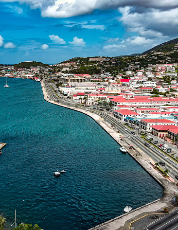 The waterfront of Charlotte Amalie on the island of St. Thomas in the US Virgin Islands