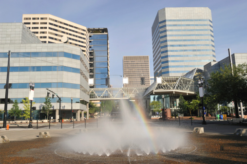 Fountain at downtown Portland, Oregon