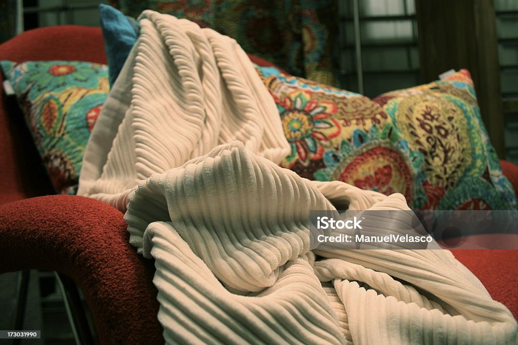 fabrics blanket over sofa Blanket Stock Photo