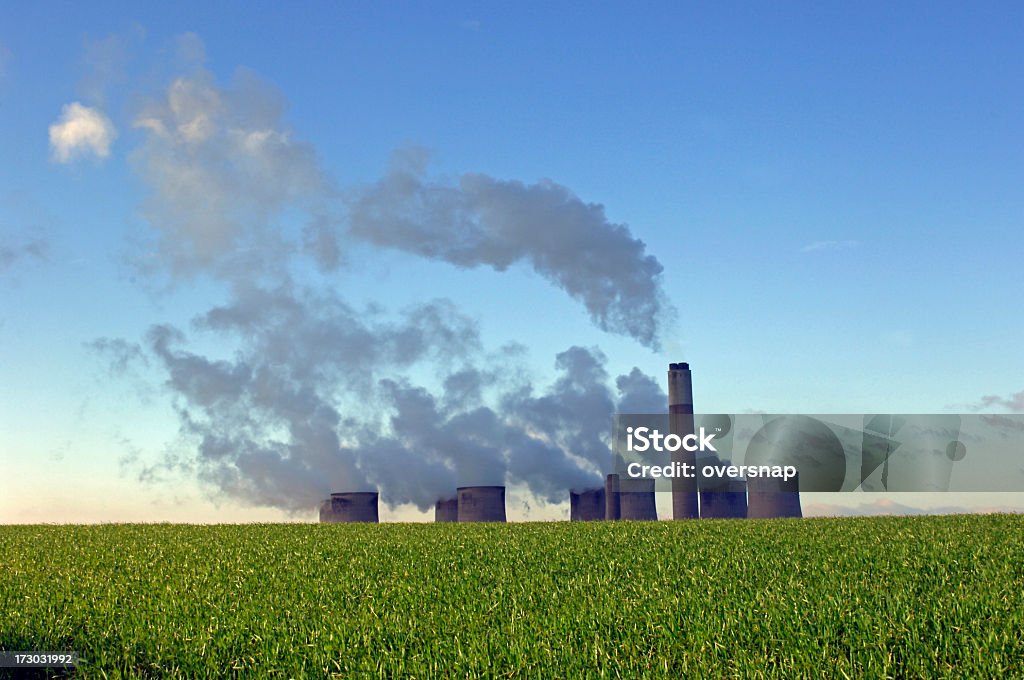 Power and the Environment "Power Station chimneys peep over green fieldsA fossil-fuel power station is a power station that burns fossil fuels such as coal, natural gas or petroleum (oil) to produce electricity." Coal Stock Photo