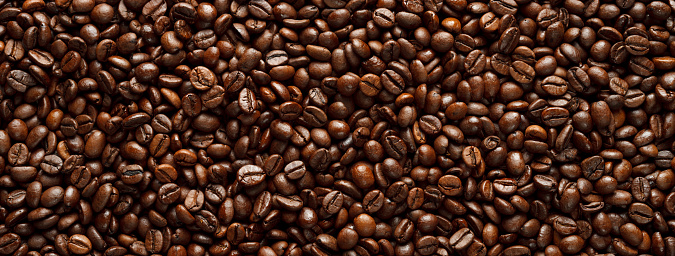 A high resolution panoramic coffee bean texture made with a tilt and shift (TSE90mm) lens.