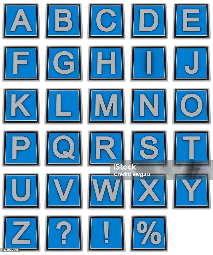 Metal alfabeto - Foto de stock de Azul libre de derechos