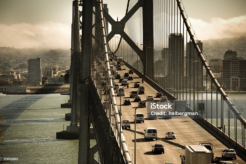 A Ponte da baía de carros Crossing - Royalty-free Califórnia Foto de stock