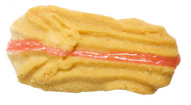 cookie with pink topping stock photo