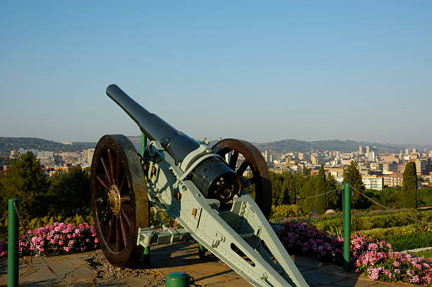Cannon "Cannon at the Union Buildings, Pretoria, South Africa." union buildings stock pictures, royalty-free photos & images
