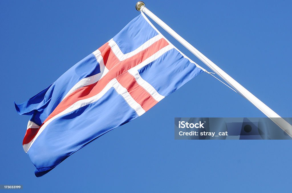 Isländische Flagge - Lizenzfrei Blau Stock-Foto