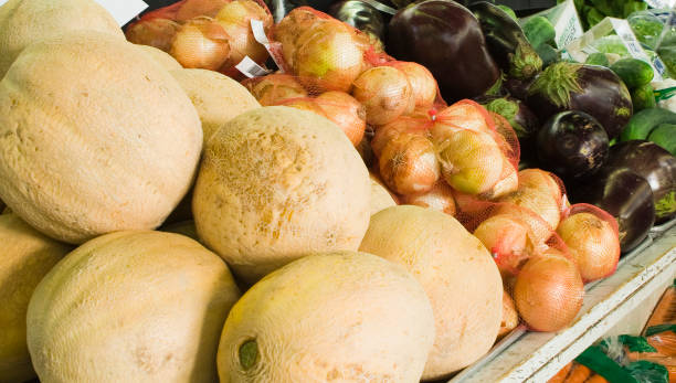 istock Cantaloupes, Onions, and Eggplants 173034070