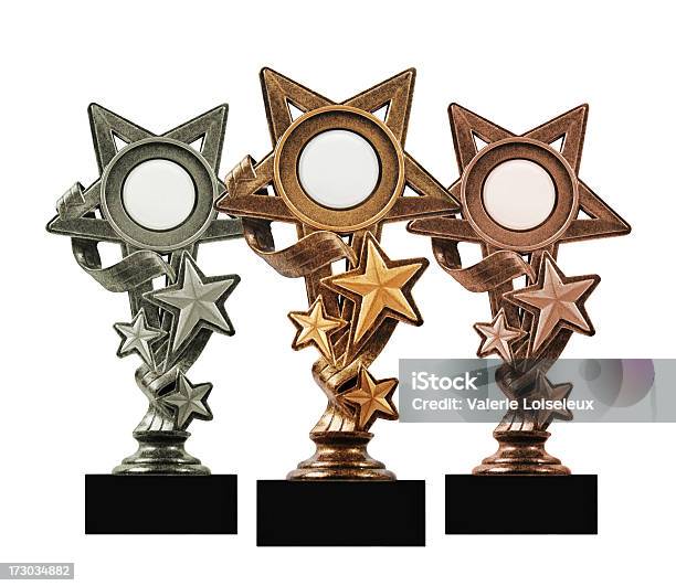 Estrellas Trofeos Foto de stock y más banco de imágenes de Placa - Premio - Placa - Premio, Color plateado, Dorado - Color