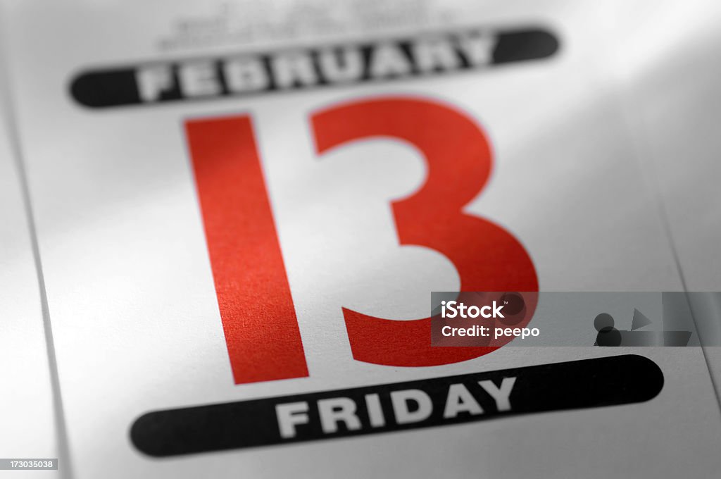 calendar series selective focus image of page from desk diary of friday 13th Friday the 13th Stock Photo