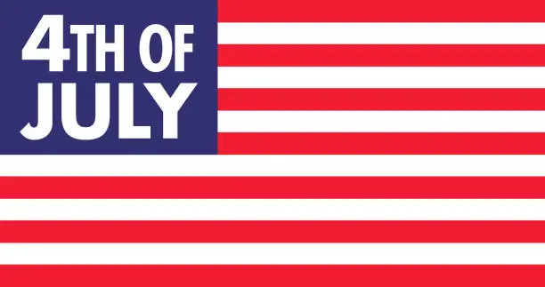 Vector illustration of 4th of july flag