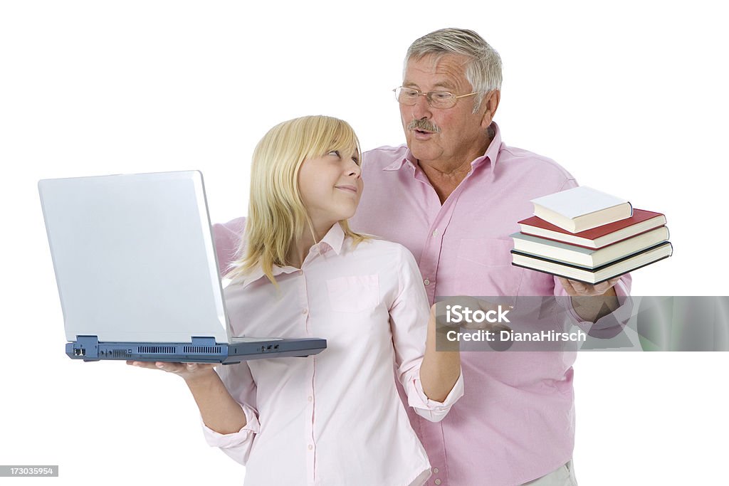 La nueva tecnología y generación's - Foto de stock de Abuelo libre de derechos