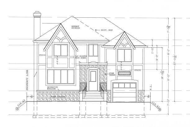 blueprints stock photo