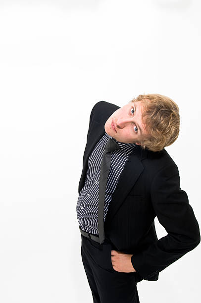 istock Business man blonde hair with head on side 173036991