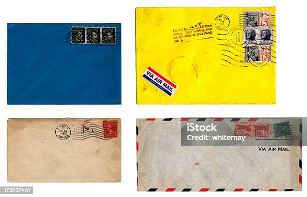 Utiliza American Sobress Y De La Década De 1940 Foto de stock y más banco de imágenes de Sobre - Sobre, Amarillo - Color, Azul