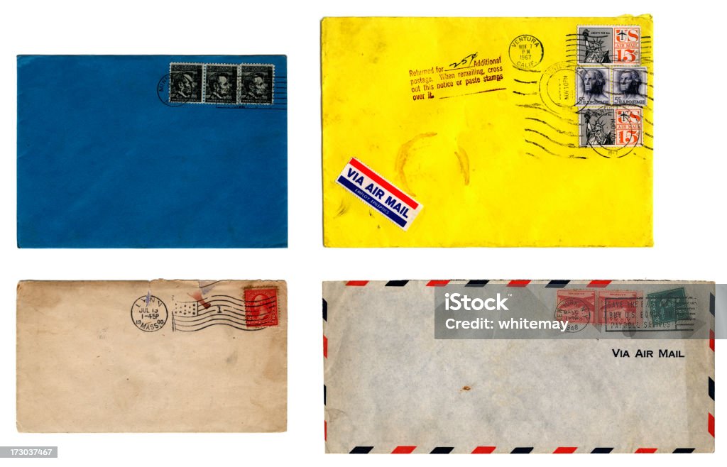 Używane American koperty - 40-tych i 60-tych XX wieku - Zbiór zdjęć royalty-free (Koperta)
