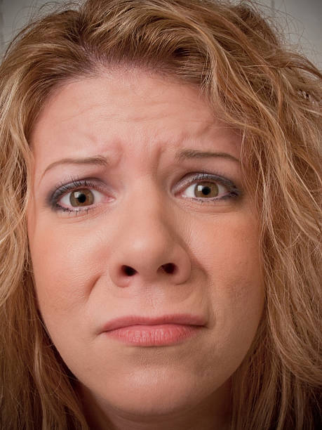 Scared/Nervous Woman stock photo