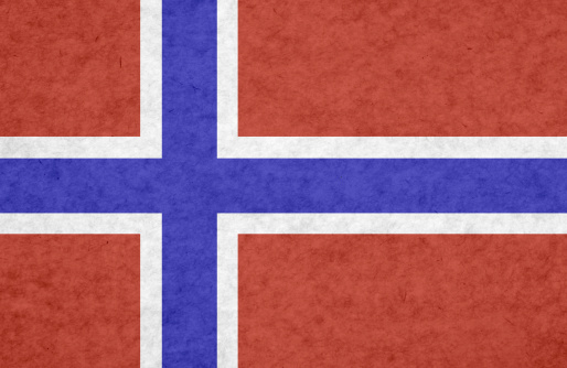 Norwegian flag on mottled paper.Related images;