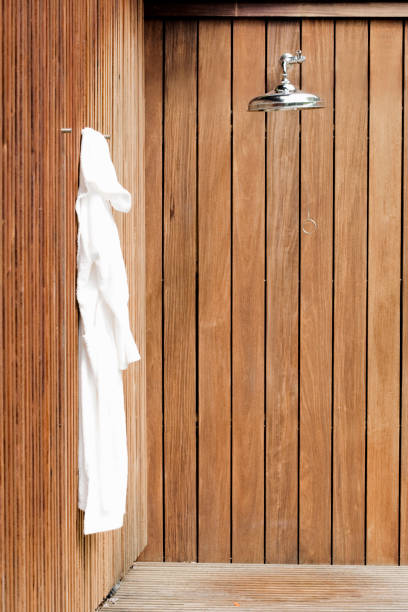 istock Outdoor Wooden Shower. 173038001