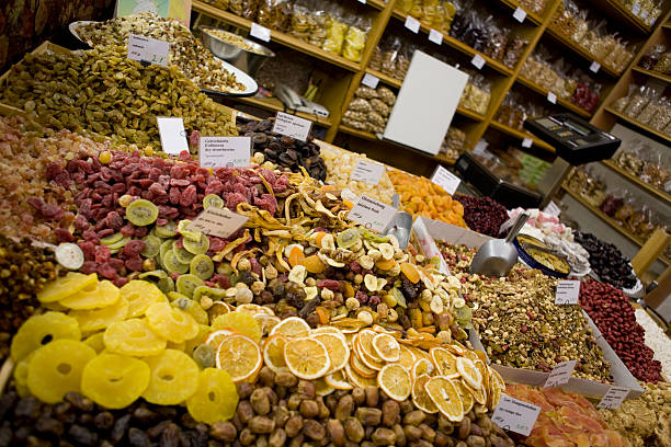 istock Dried fruit for sale at a market 173038392
