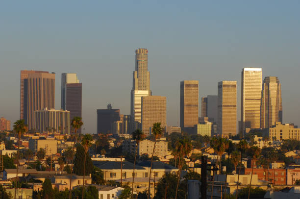 istock Los Angeles downtown skyline at sunset 173038454