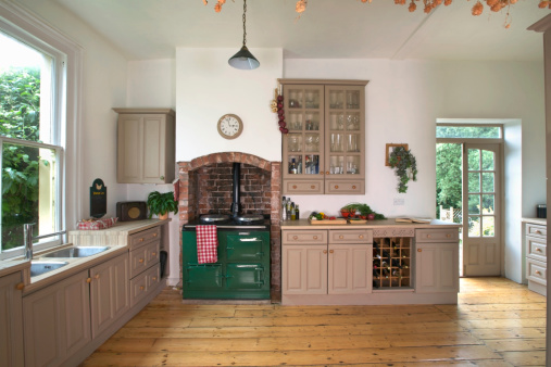 Traditional kitchen with Aga range cooker