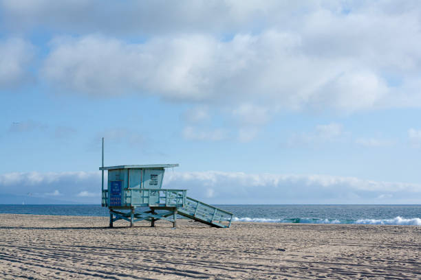 istock Blue lifeguard chair at the beach 1730392321