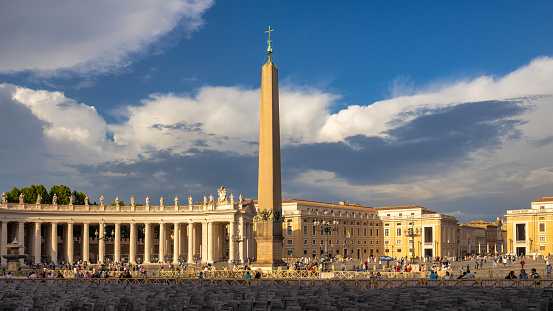 VATICAN CITY STATE - MAY 10, 2022: Saint Peter's Square with the obelisk.