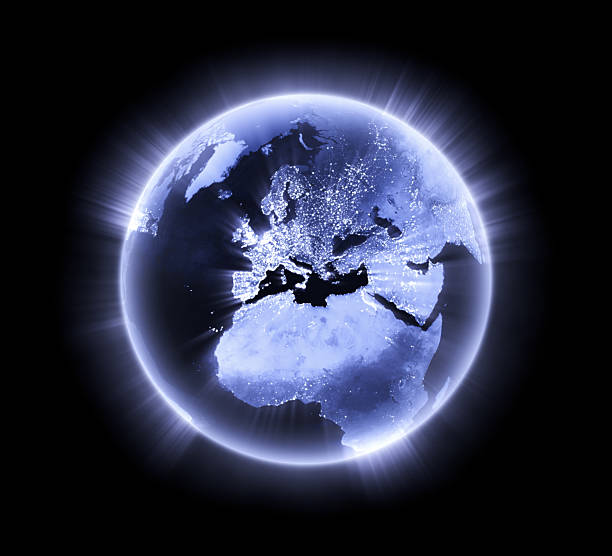 istock Blue glowing Earth [Europe] 173039464